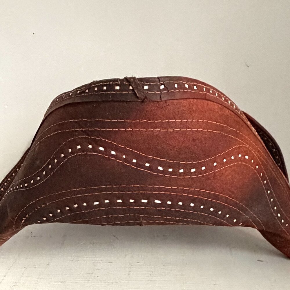 Vintage Tricorn Mexican Charro Silver Concho Western Hat Distressed Unisex - Picture 4 of 10